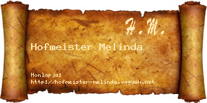 Hofmeister Melinda névjegykártya